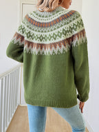 Green Fair Isle Crew Neck Sweater
