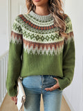 Green Fair Isle Crew Neck Sweater