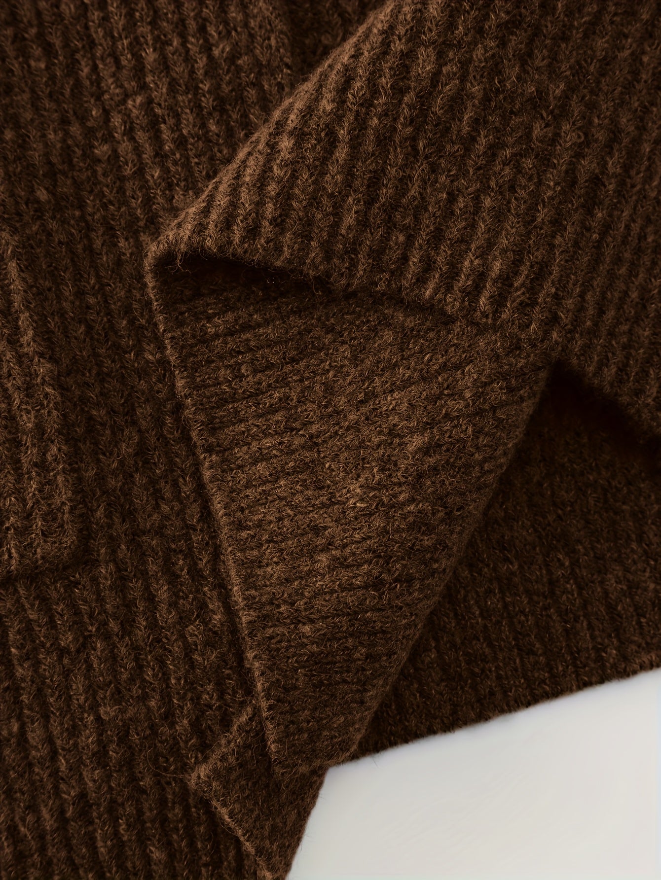 Brown Ribbed Knit Sleeveless Vest with Belt