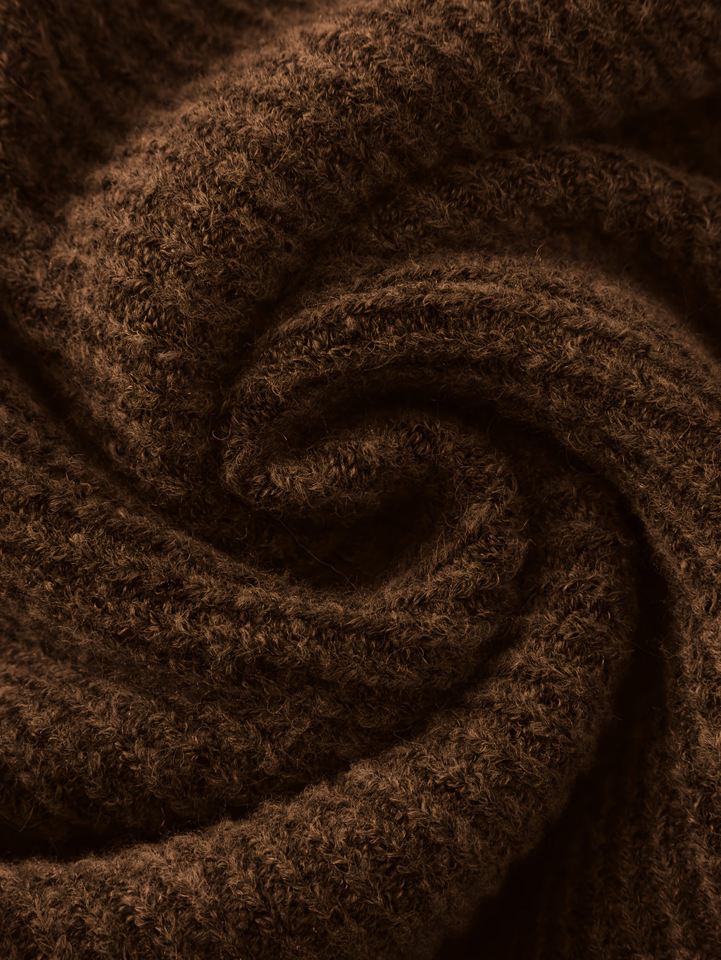 Brown Ribbed Knit Sleeveless Vest with Belt