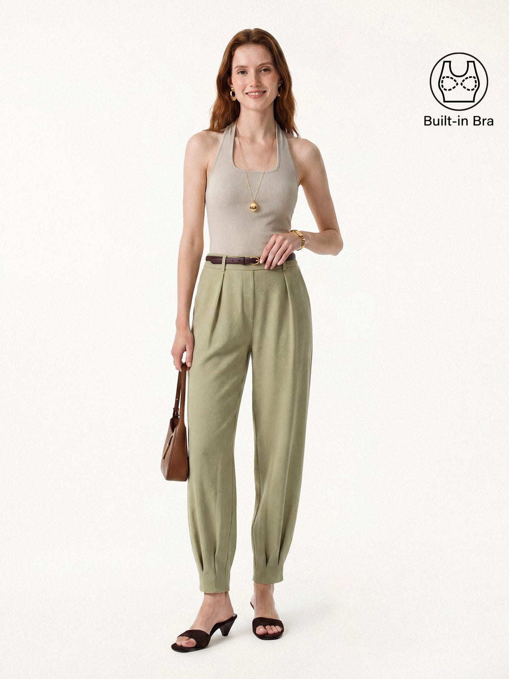 Cotton Square Halter Neck Bra Tank