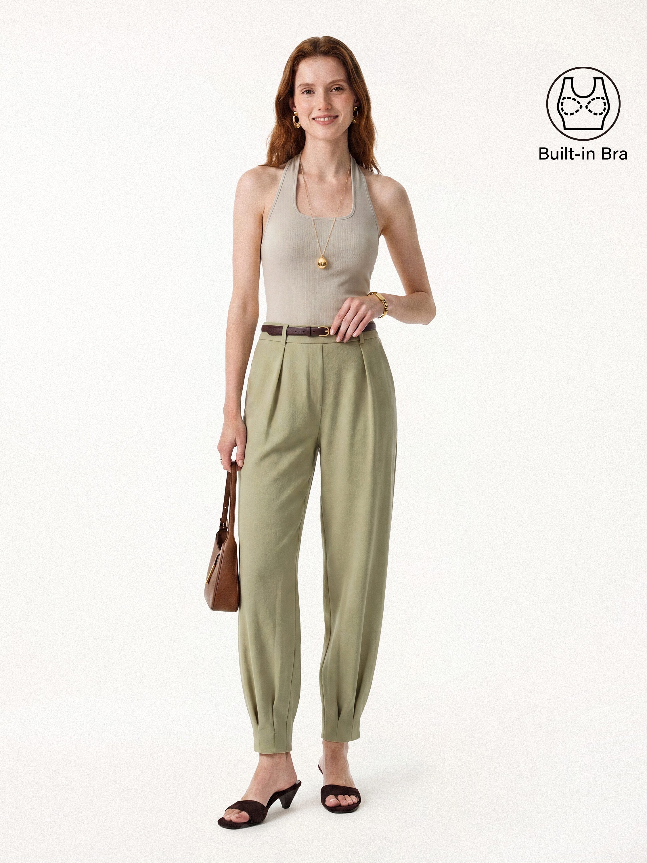 Cotton Square Halter Neck Bra Tank
