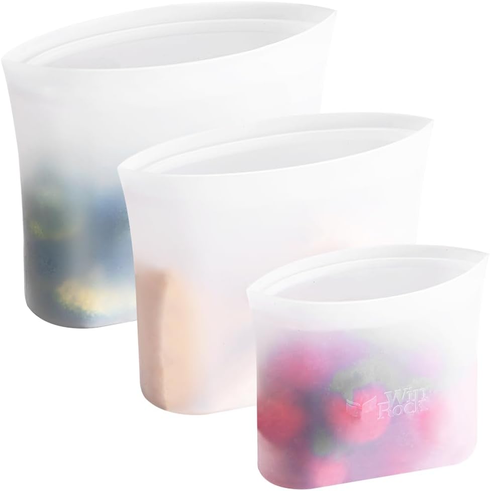 Reusable Silicone Food Storage Bags BPA Free 3 Pack