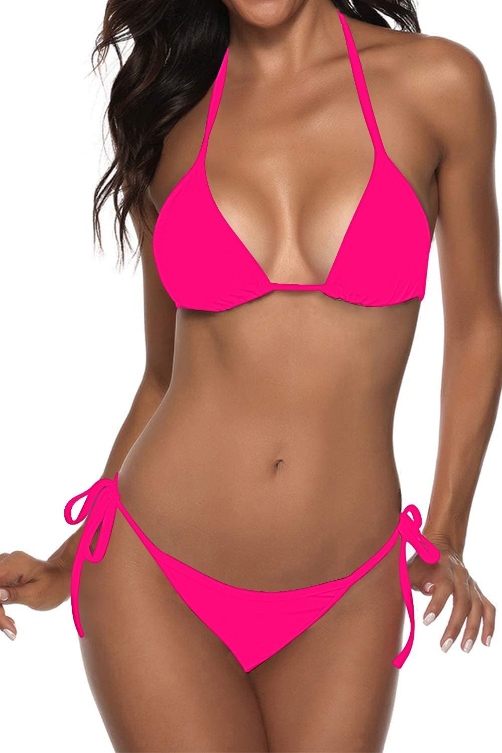 Women's Sexy Halter String Triangle Two Piece Bikini Set
