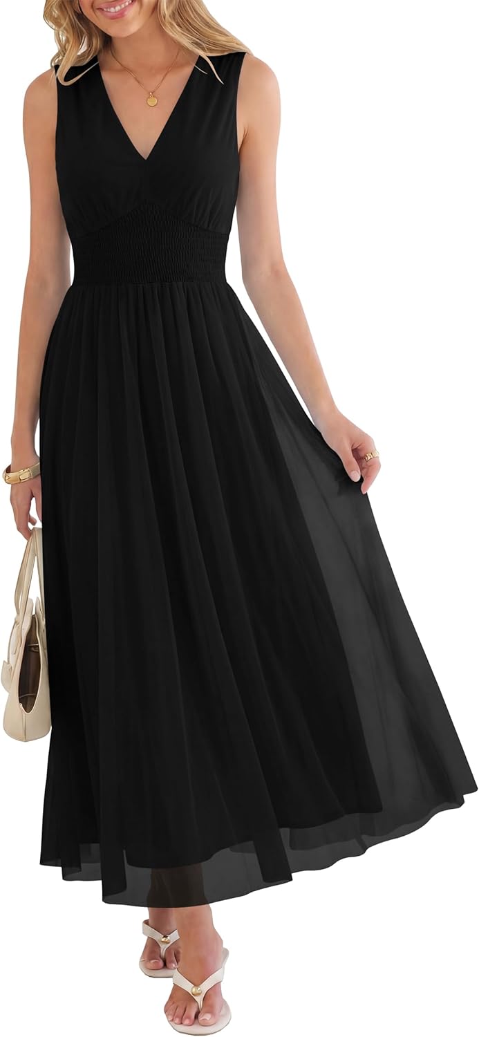 Women's A Line Tulle Maxi Dresson,Casual Floral Dresses