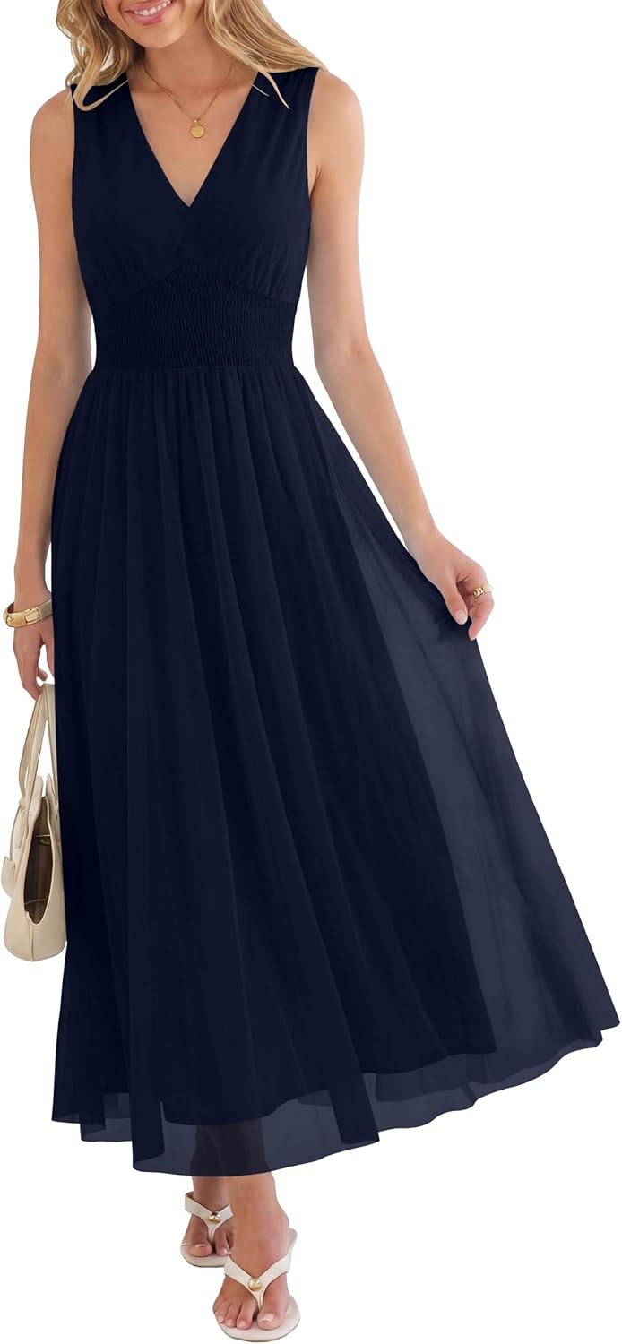 Women's A Line Tulle Maxi Dresson,Casual Floral Dresses