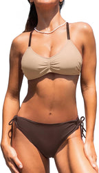 Women's Back Braided Straps Bikini Set
