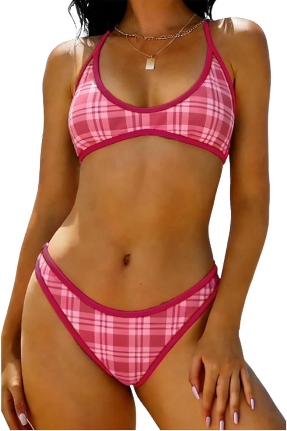 Women's High Cut Bralette Bikini Set