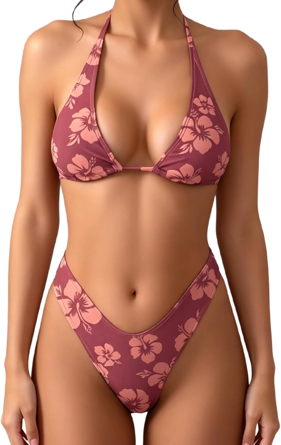 Women's Polka Dot Triangle Thong Bikini Set