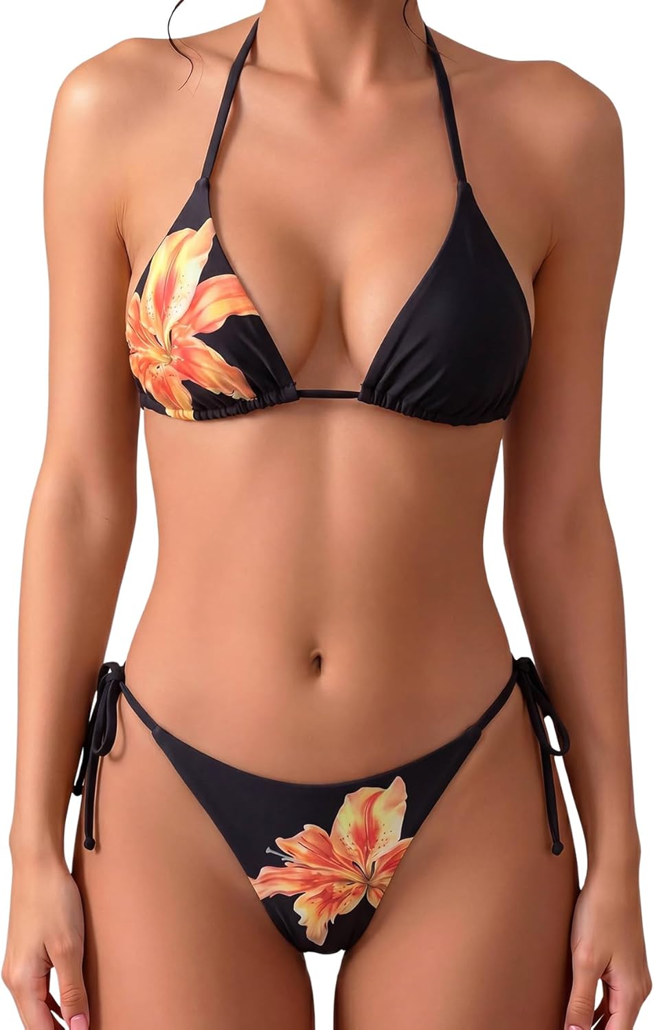 Women's Polka Dot Triangle Thong Bikini Set