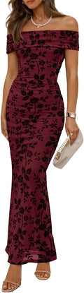 Women's Floral Bodycon Long Dressing Guest Long Dresses