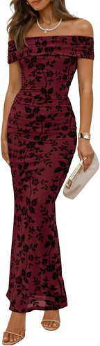 Women's Floral Bodycon Long Dressing Guest Long Dresses