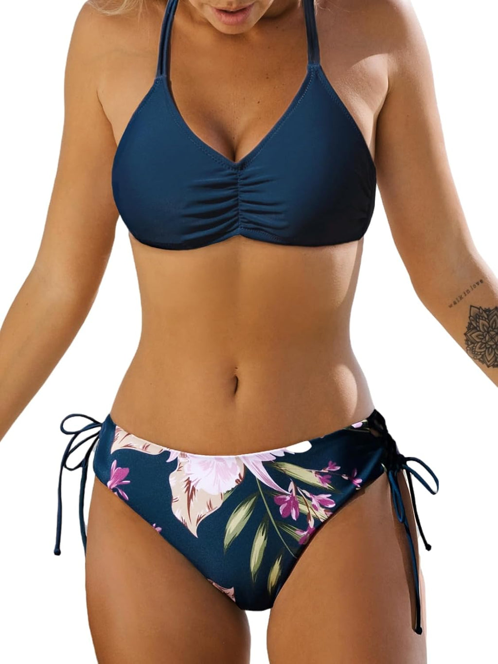 Women's Back Braided Straps Bikini Set