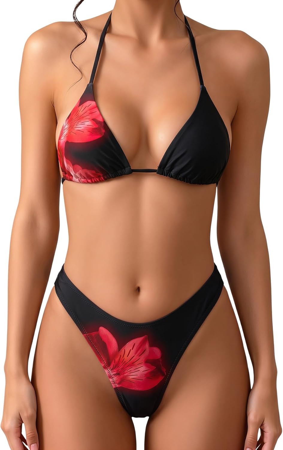Women's Polka Dot Triangle Thong Bikini Set