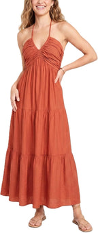 Women's Vacation Maxi Dress with Pockets