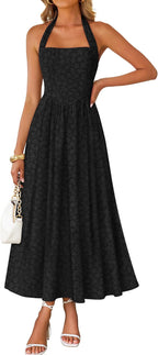 Women's Halter Neck A Line Long Dress