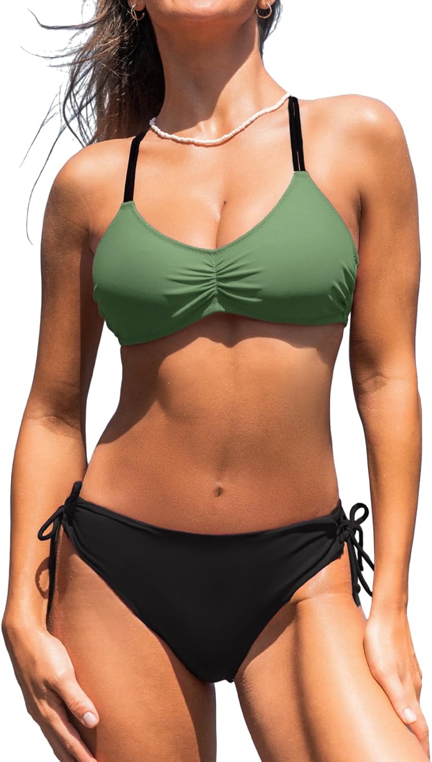 Women's Back Braided Straps Bikini Set