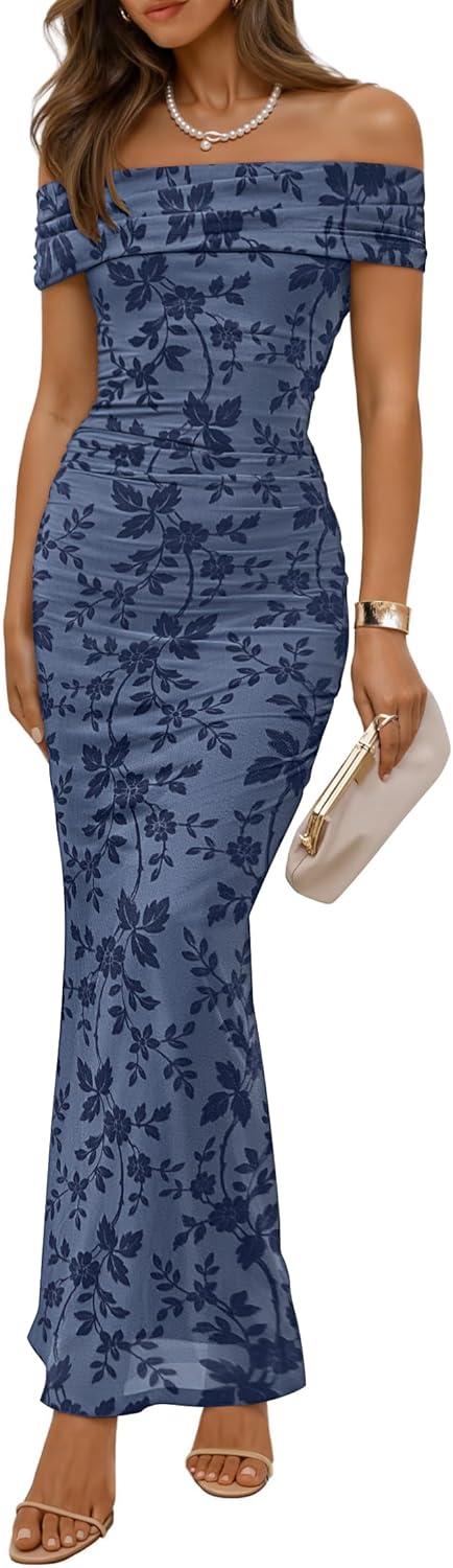 Women's Floral Bodycon Long Dressing Guest Long Dresses