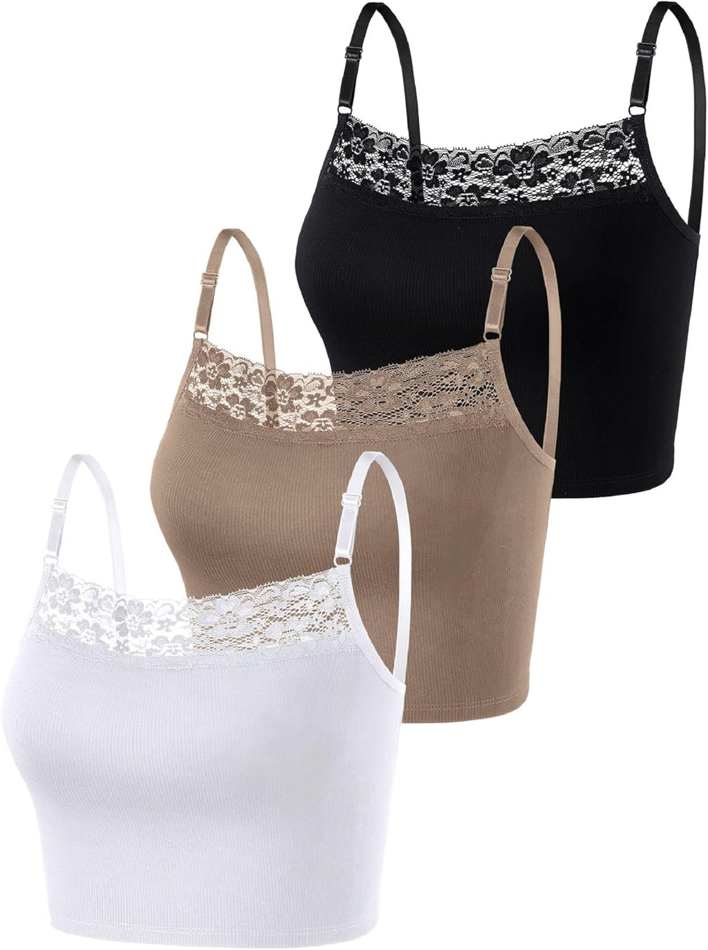 Women's Basic Breathable Lace Spaghetti Tank Top