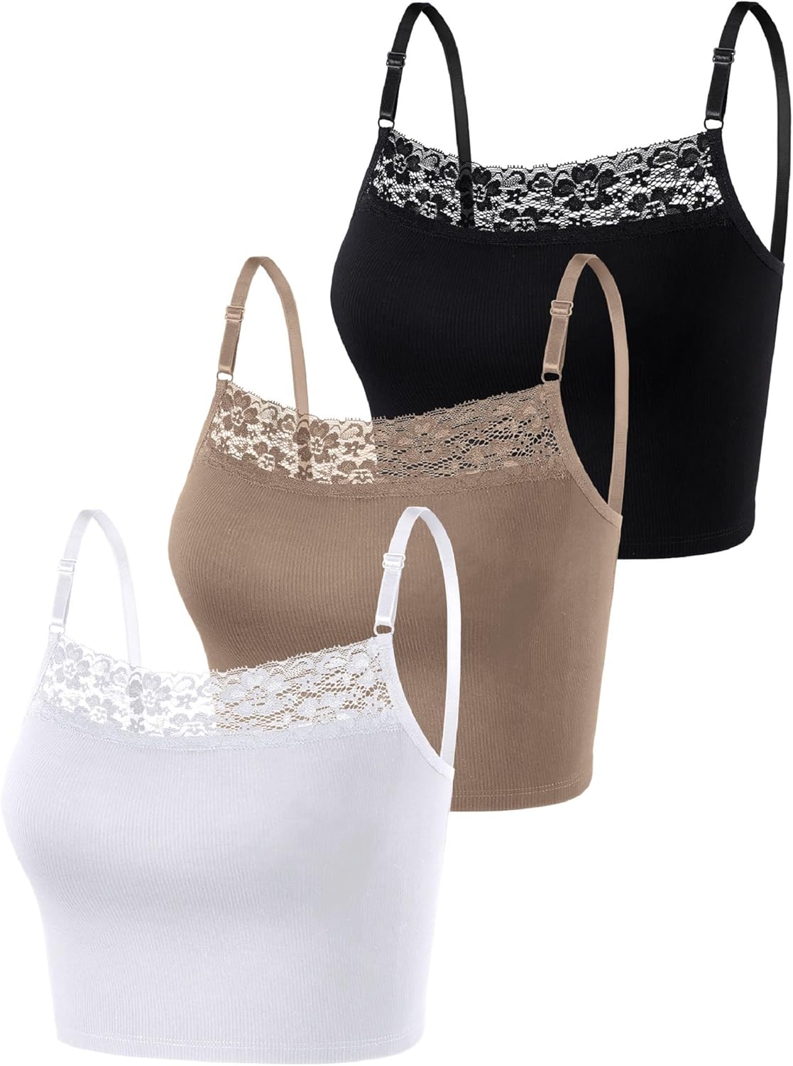 Women's Basic Breathable Lace Spaghetti Tank Top