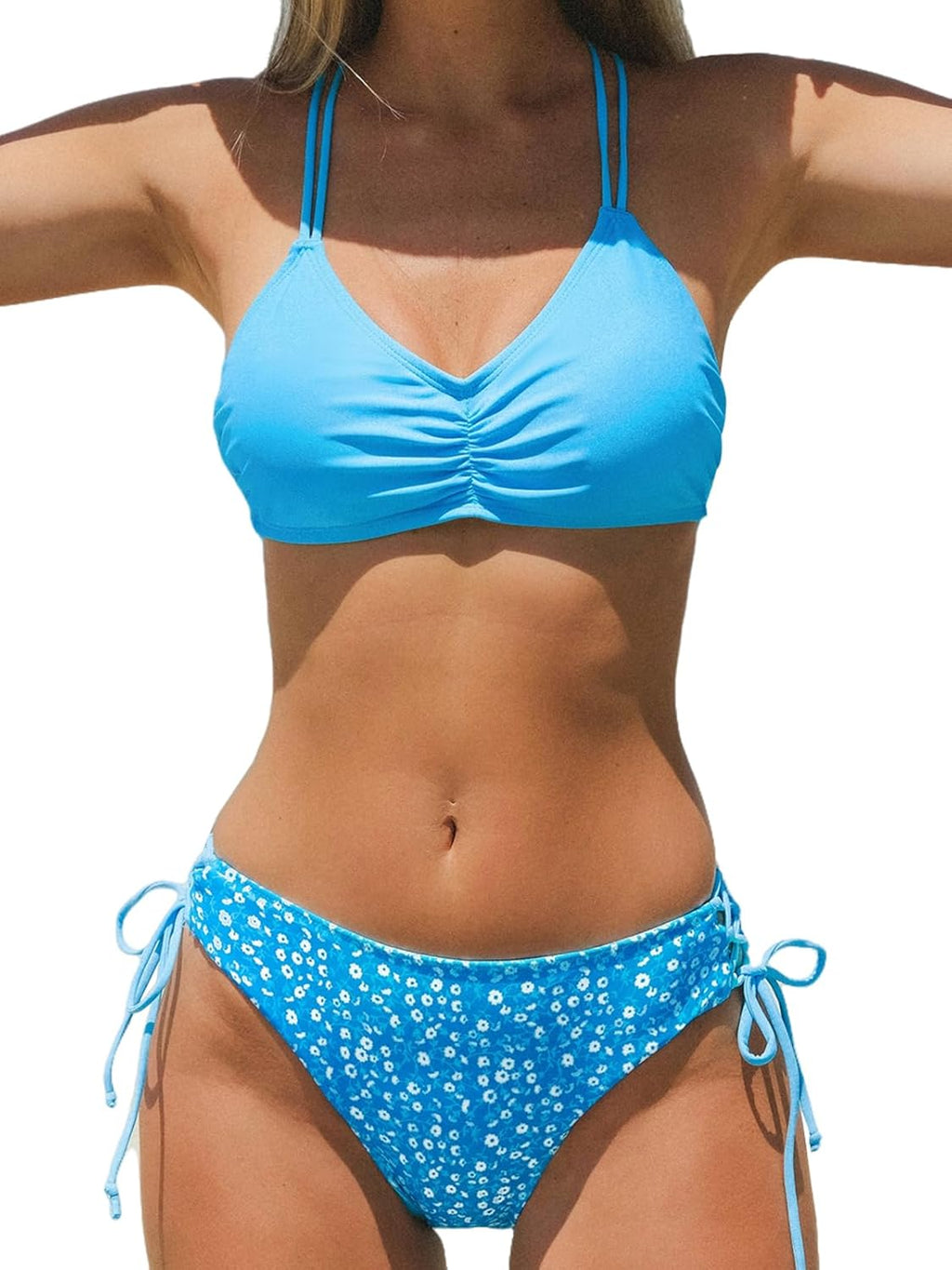 Women's Back Braided Straps Bikini Set