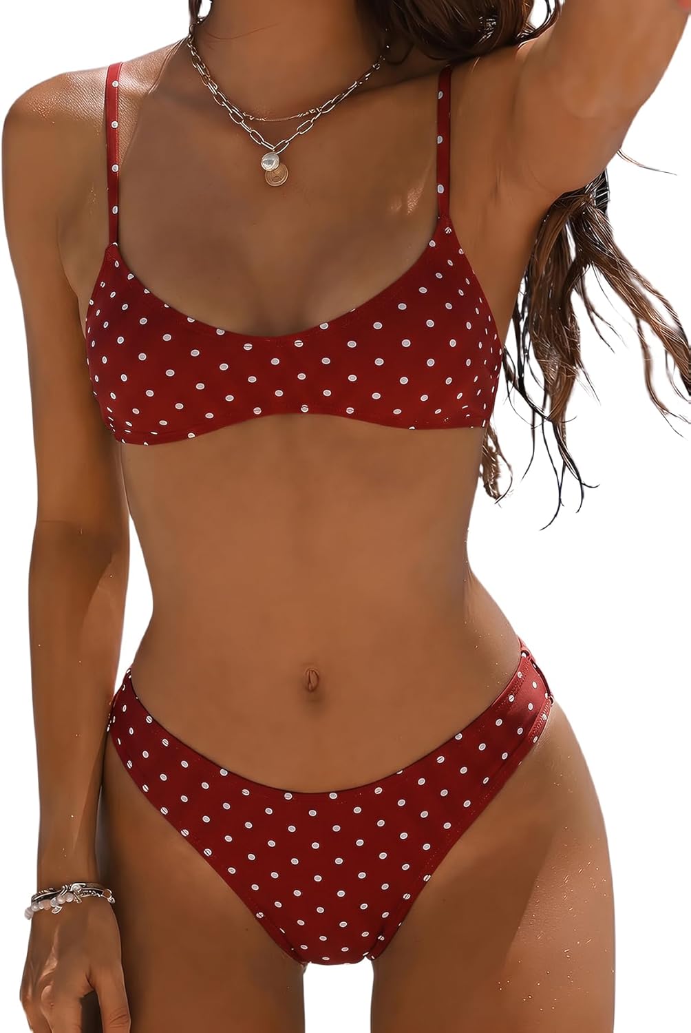 Women's Polka Dot Thong Bikini Set