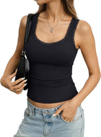 Women's V Neck Fitted Sleeveless Camisole