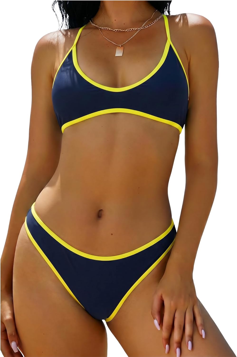 Women's High Cut Bralette Bikini Set