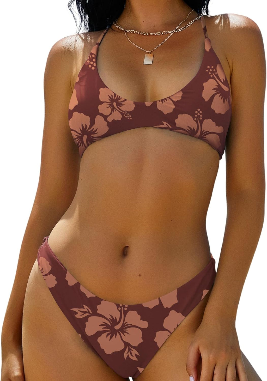 Women's High Cut Bralette Bikini Set