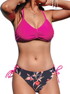 Women's Back Braided Straps Bikini Set