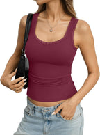 Women's V Neck Fitted Sleeveless Camisole