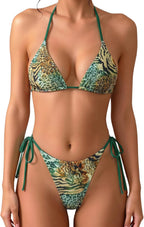 Women's Polka Dot Triangle Thong Bikini Set