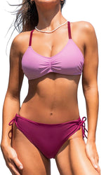Women's Back Braided Straps Bikini Set