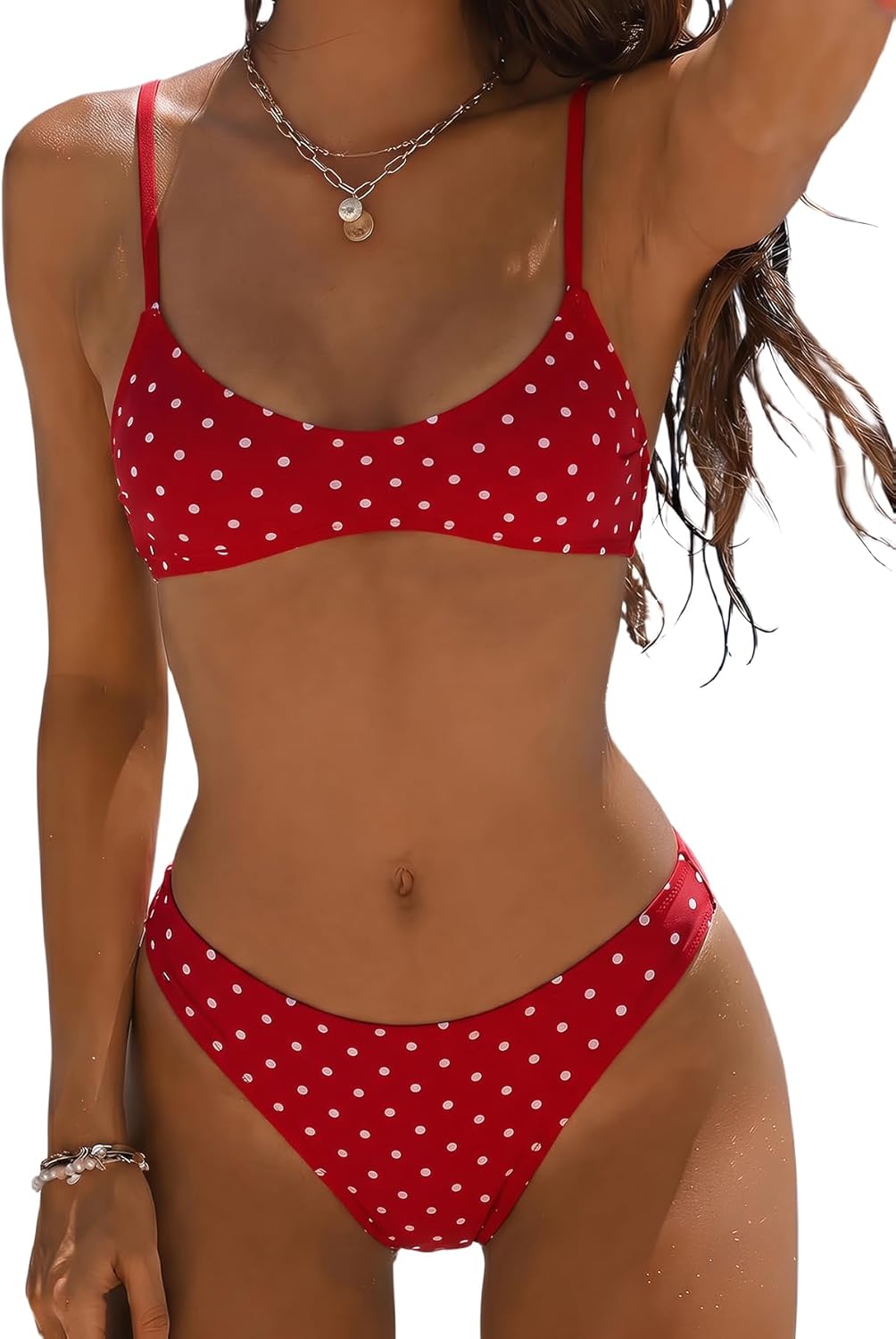 Women's Polka Dot Thong Bikini Set