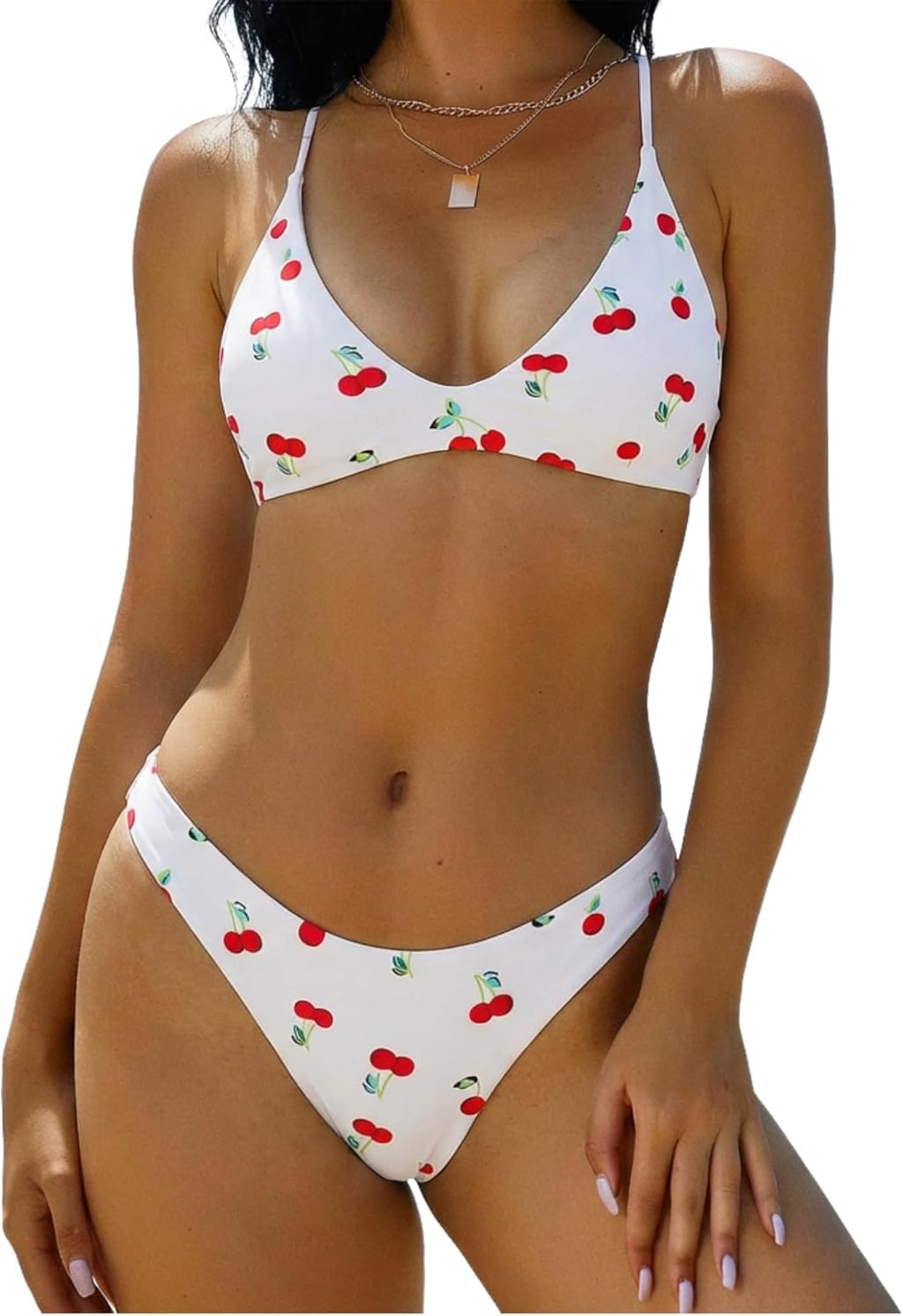Women's High Cut Bralette Bikini Set