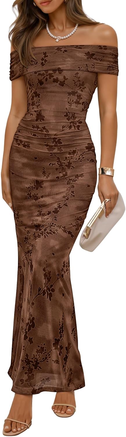 Women's Floral Bodycon Long Dressing Guest Long Dresses