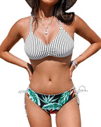 Women's Back Braided Straps Bikini Set