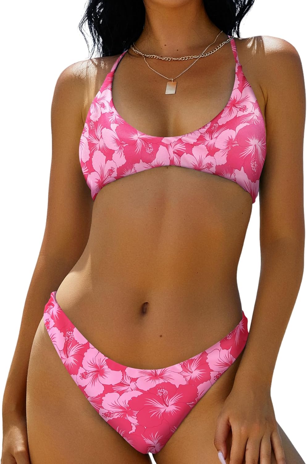 Women's High Cut Bralette Bikini Set