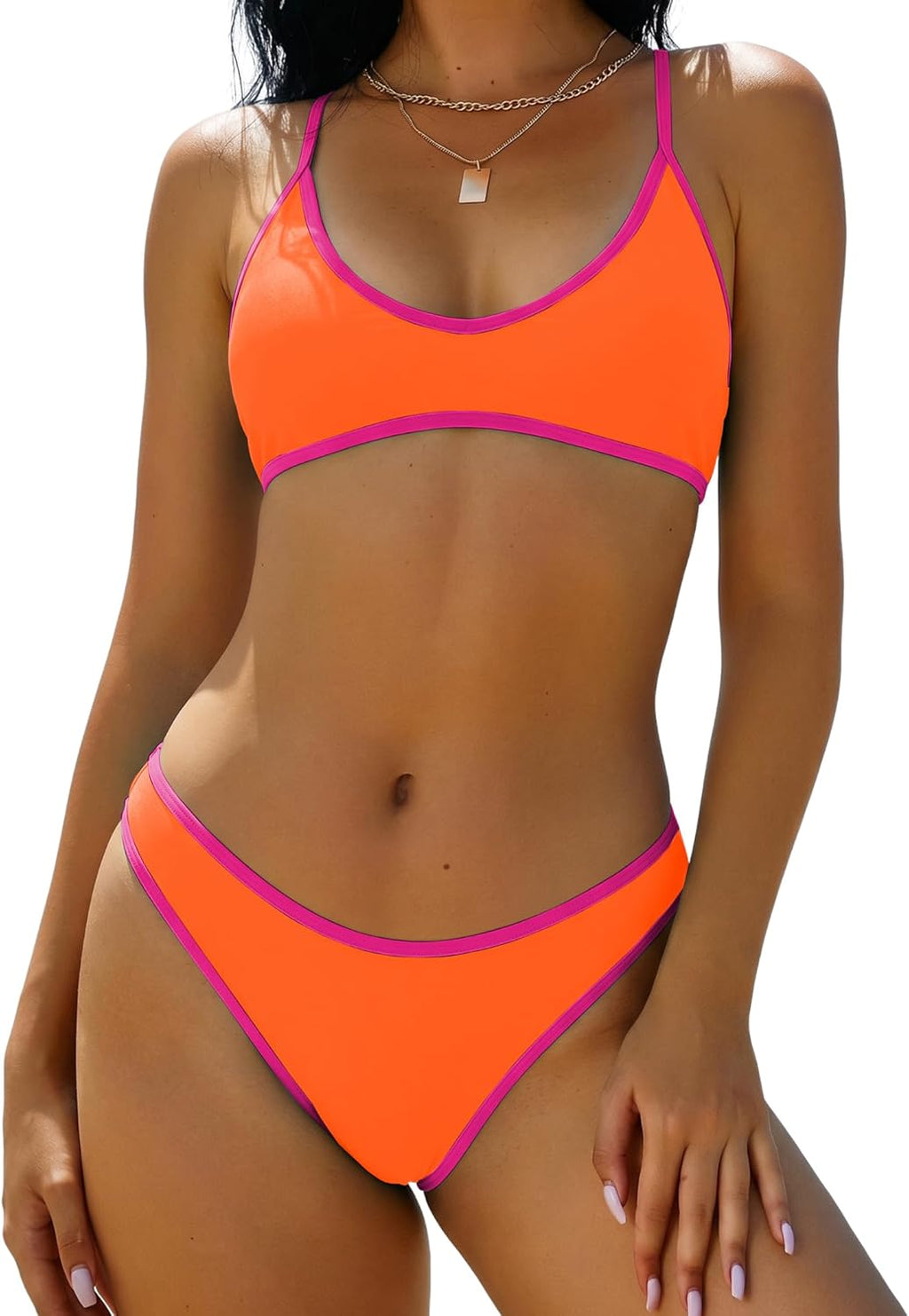 Women's High Cut Bralette Bikini Set