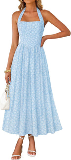 Women's Halter Neck A Line Long Dress
