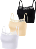 Women's Basic Breathable Lace Spaghetti Tank Top
