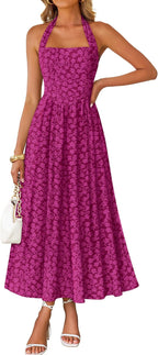 Women's Halter Neck A Line Long Dress