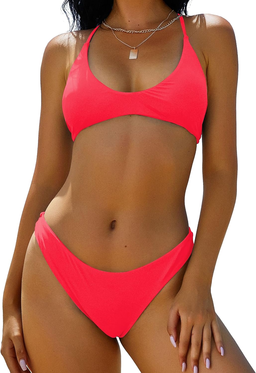 Women's High Cut Bralette Bikini Set