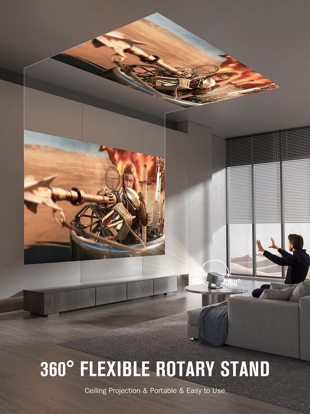 VISSPL 4K Smart Projector WiFi Bluetooth 3D Dolby Audio