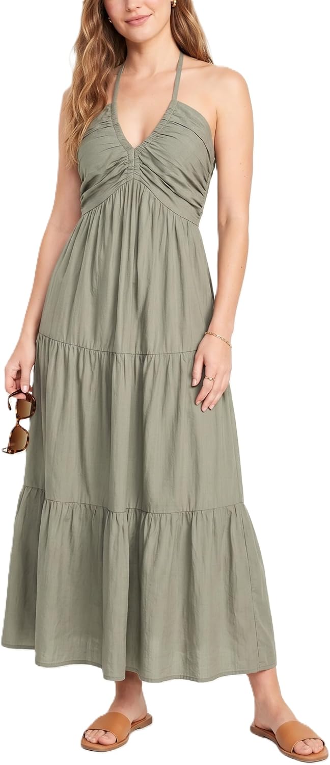 Women's Vacation Maxi Dress with Pockets