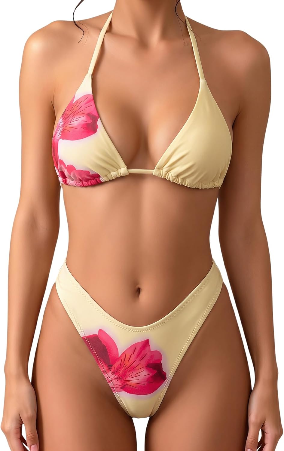 Women's Polka Dot Triangle Thong Bikini Set