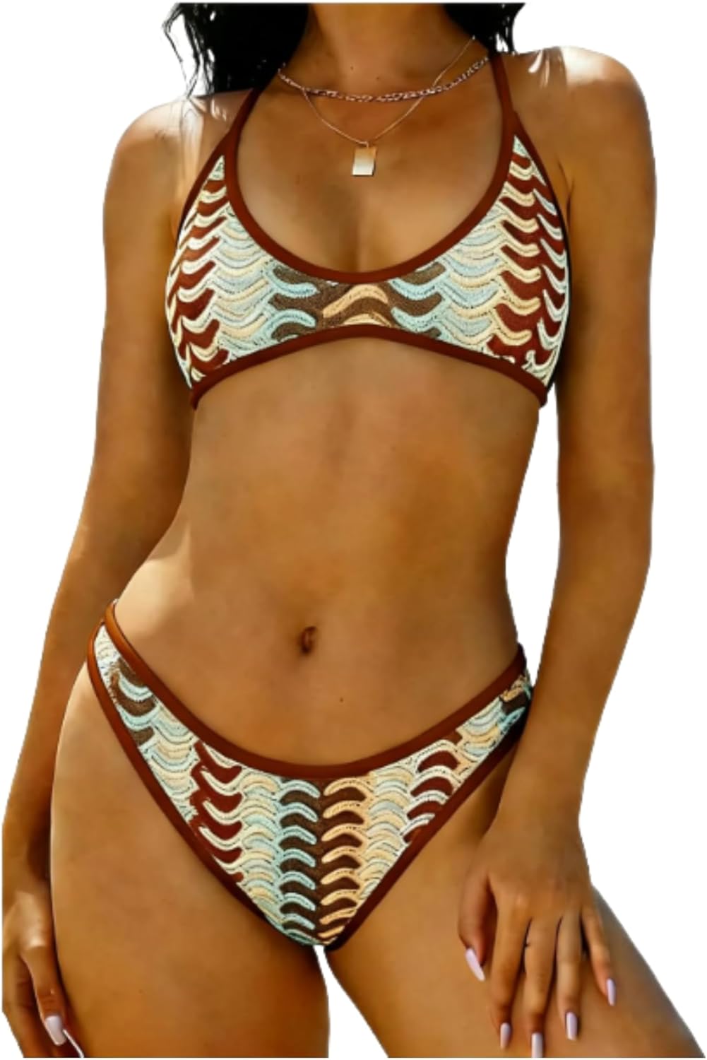 Women's High Cut Bralette Bikini Set