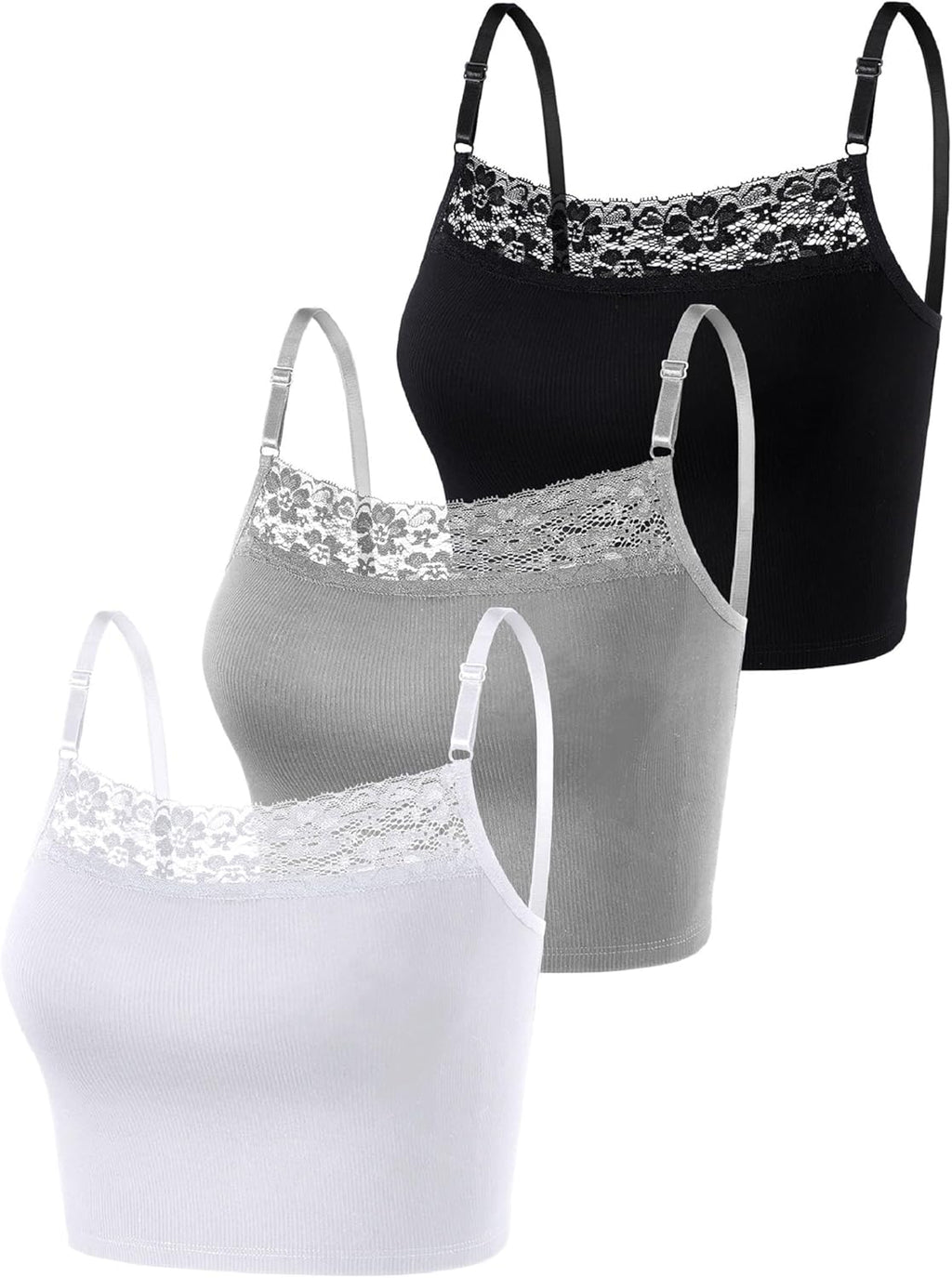 Women's Basic Breathable Lace Spaghetti Tank Top