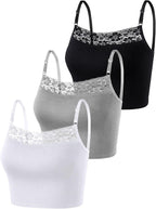 Women's Basic Breathable Lace Spaghetti Tank Top
