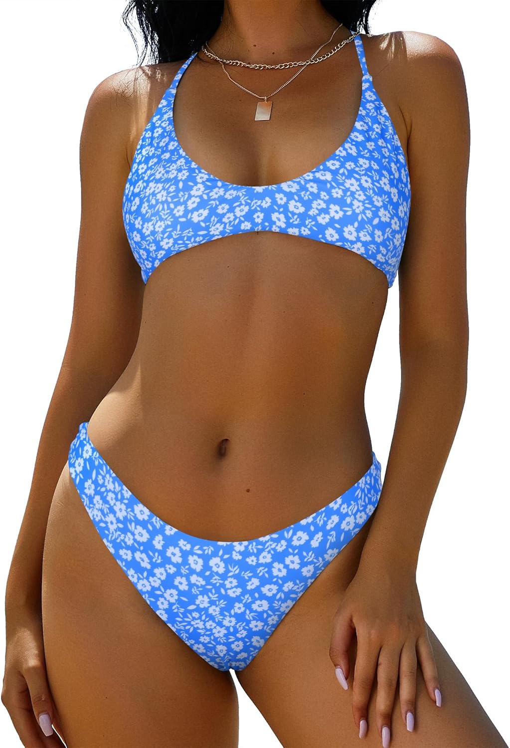 Women's High Cut Bralette Bikini Set